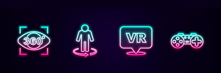 set line 360 degree view 3d modeling virtual vector image