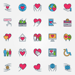 Support & Care Icons - Heart & Hand vector
