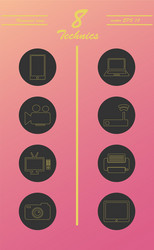 unique thin line icons set of computer hardware vector image