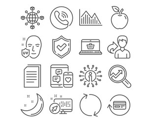 Analytics refresh and logistics network icons vector