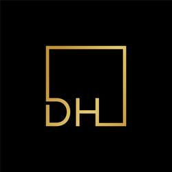Creative initial letter dh square logo design Vector Image