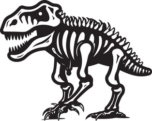 fossilized fury dino skeleton icon ancient apex vector image