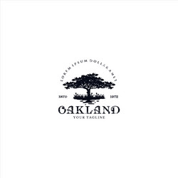 Vintage retro oak banyan maple tree service logo Vector Image