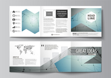 Set of business templates for tri fold square vector