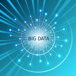 Big data with rays and flashes vector
