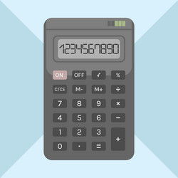 Flat calculator on background object for design vector