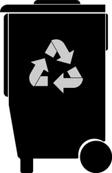 refuse bin with arrows utilization icon vector image