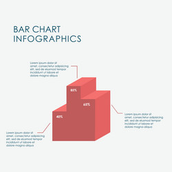 bar chart infographics elements 3d flat design vector image