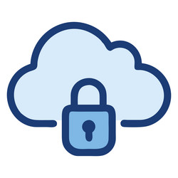 cloud security lock data encryption vector image