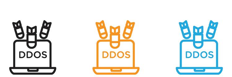 ddos logo set collection for web app ui vector image