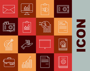 set line user manual document with graph chart vector image
