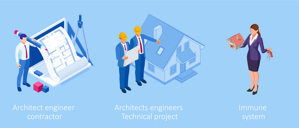 Construction Management Graphics Isometric construction project management Vector Image