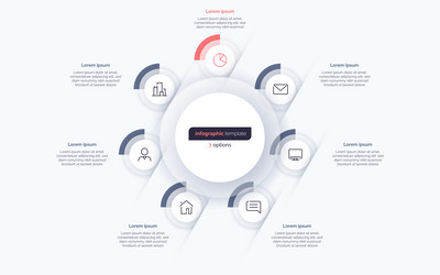 Seven option circle infographic design template vector