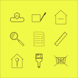 web linear icon set simple outline icons vector image