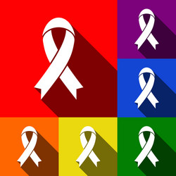 Black Awareness Ribbon Set vector