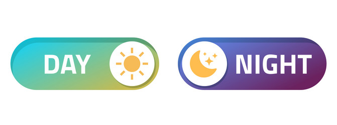 day night mode buttons ui interface icon element vector image