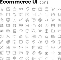 ecommerce app and web ui icon set vector image