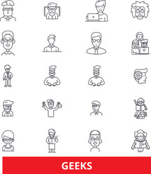 geeks nerd clever inteliigent smart expert vector image