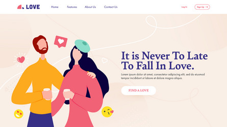 landing page or web template design with cartoon vector image
