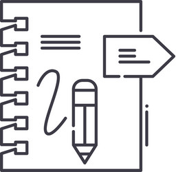 notes and reports icon linear isolated vector image