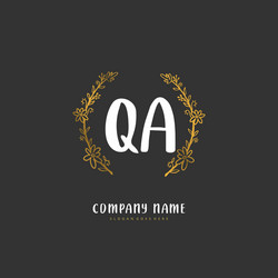 q a qa initial handwriting and signature logo vector