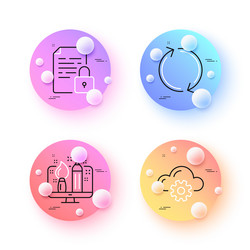 refresh creative design and lock minimal line vector image