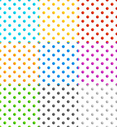 set of 9 seamlessly repeatable polka dots patterns vector image