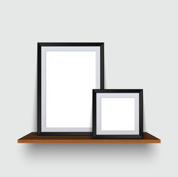 Two Empty Frames on Shelf vector