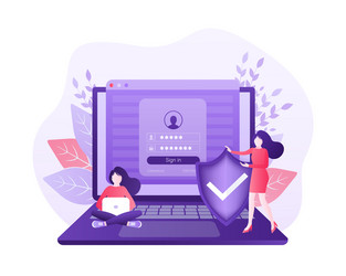 User login with character concept for any purpose vector