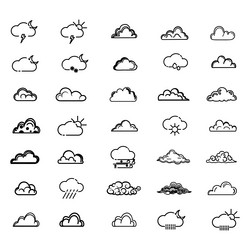 clouds icons set of in different form vector image