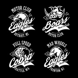 Eagle Boar Cobra Biker Club Vector Image