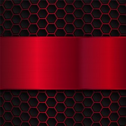 Abstract red and black background with hexagons Vector Image