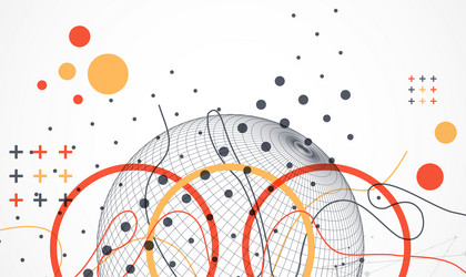 abstract sphere background with plexus effect 3d vector image