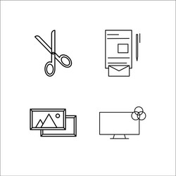 design and studio simple linear icon setsimple vector image
