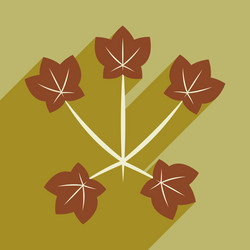 Flat with shadow icon and mobile application maple vector