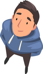 Man Looking Up - Above View vector image