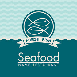 seafood menu design vector