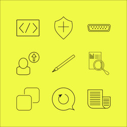 web linear icon set simple outline icons vector image
