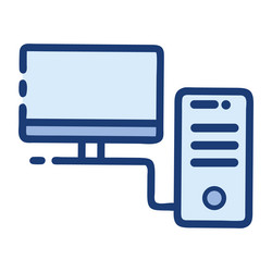 cloud computing desktop server connection vector image