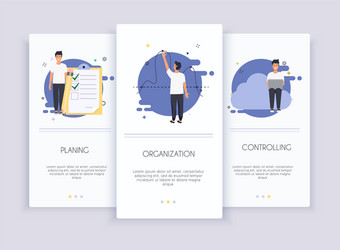 Onboarding screens user interface kit for mobile vector