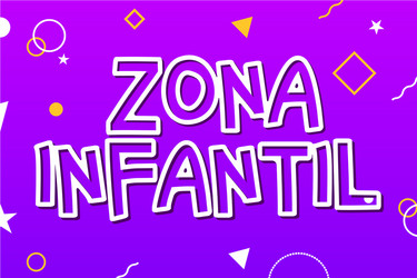 zona infantil - kids zone in english game banner vector