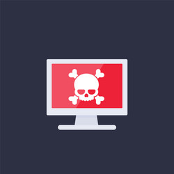 Malware spam online scam computer virus icon vector