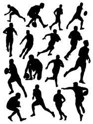 Silhouettes rugby vector