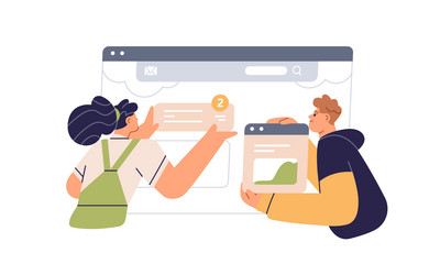 ux ui design and creating website content concept vector image