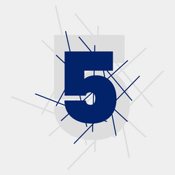 5 numeric text conceptual logo design vector image