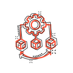 api technology icon in comic style algorithm vector image