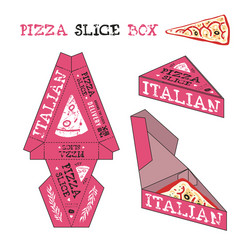 design of box for pizza slice vector