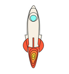 abstract color rocket as continuous line drawing vector image