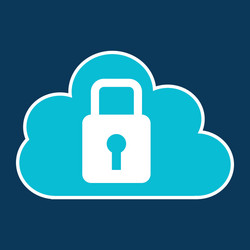 cloud code developing lock system vector image