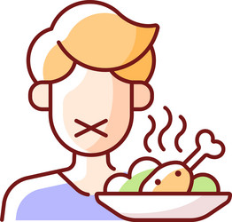 loss appetite rgb color icon vector